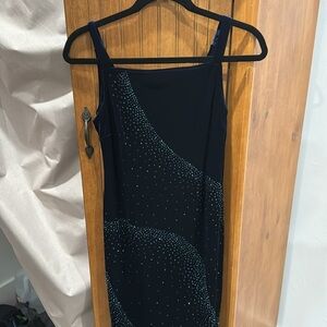 “My Michelle” navy blue velvet dress